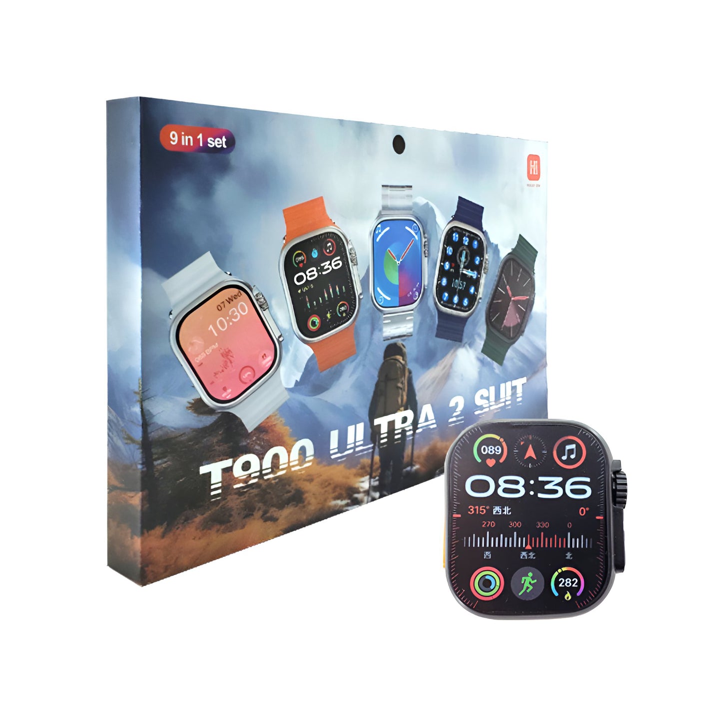 T900 Ultra 2 Suit 9 en 1 (1 Reloj Apple Watch Ultra + 7 Correas y 1 Funda)