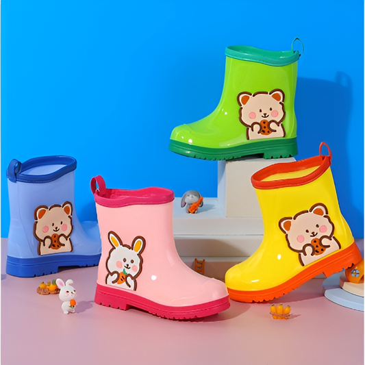 Botas kawaii impermeables de PVC antideslizantes para niños y niñas